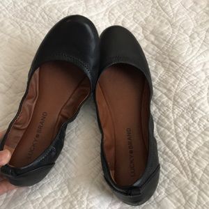 NWOT Black Leather Flats